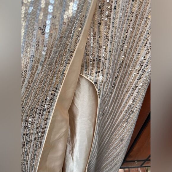 Mac Duggal Sequined Gown Style 49012 Sleeveless High Slit size 4 NWT - Picture 5 of 12